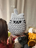 Custom large crochet grumpy cat plushie