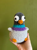 Silly pigeon crochet plushie