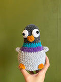 Silly pigeon crochet plushie