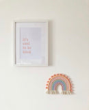Aqua Peach rainbow wall hanging